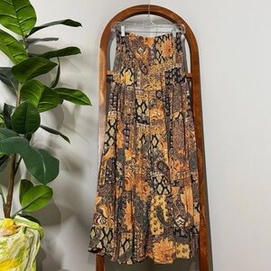 Angie Boho Patchwork Maxi Skirt NWT